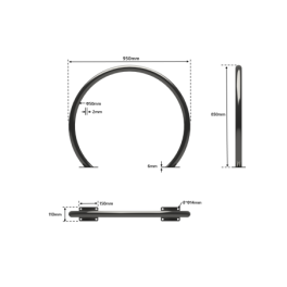 Round stainless steel bike rack hoop