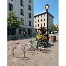 Round stainless steel bike rack hoop