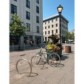 Round stainless steel bike rack hoop