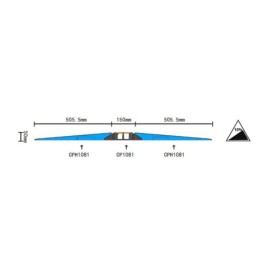 2-channel cable protector (35 × 38 mm) – with wheelchair-accessible ramp