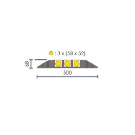 3-Channel Cable Protector ø 58x52 mm – with PRM Ramp
