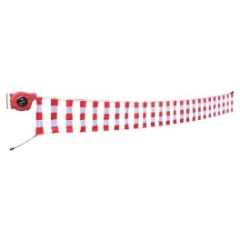 Retractable barrier reel with signaling belt