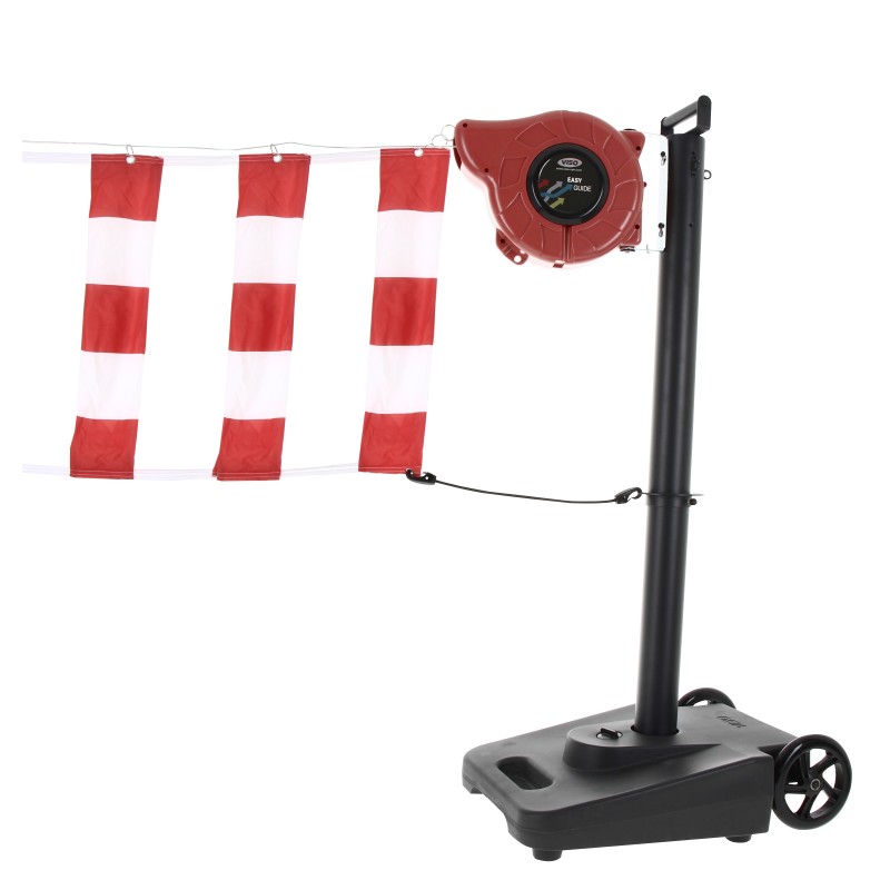 Delineation trolley with retractable signaling reel