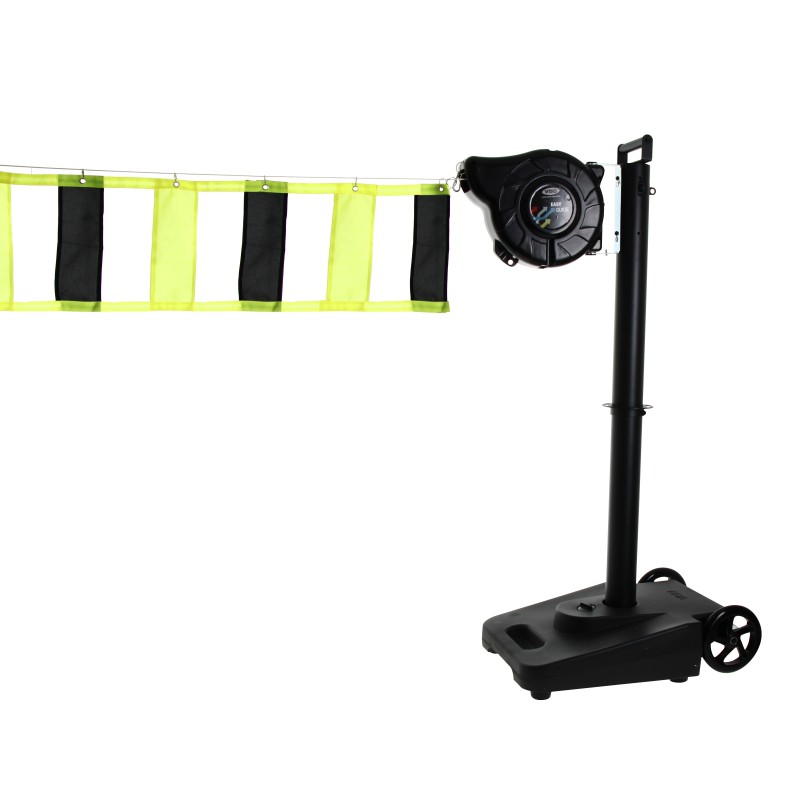 Delineation trolley with retractable signaling reel