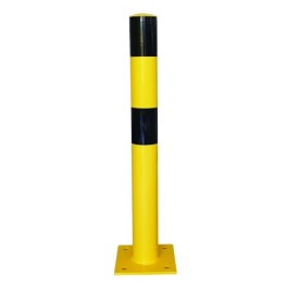 Steel safety bollard with rounded edges