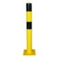 Steel safety bollard with rounded edges