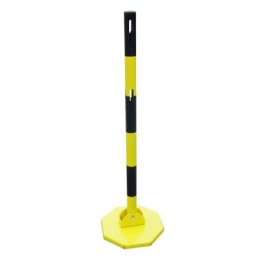 Steel bollard with base and foldable base