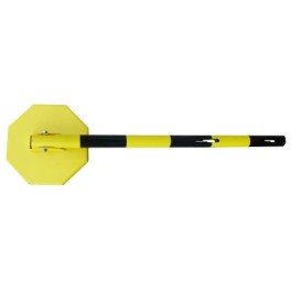 Steel bollard with base and foldable base
