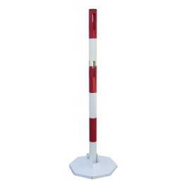 Steel bollard with base and foldable base