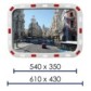 Safety mirror with reflective stripes