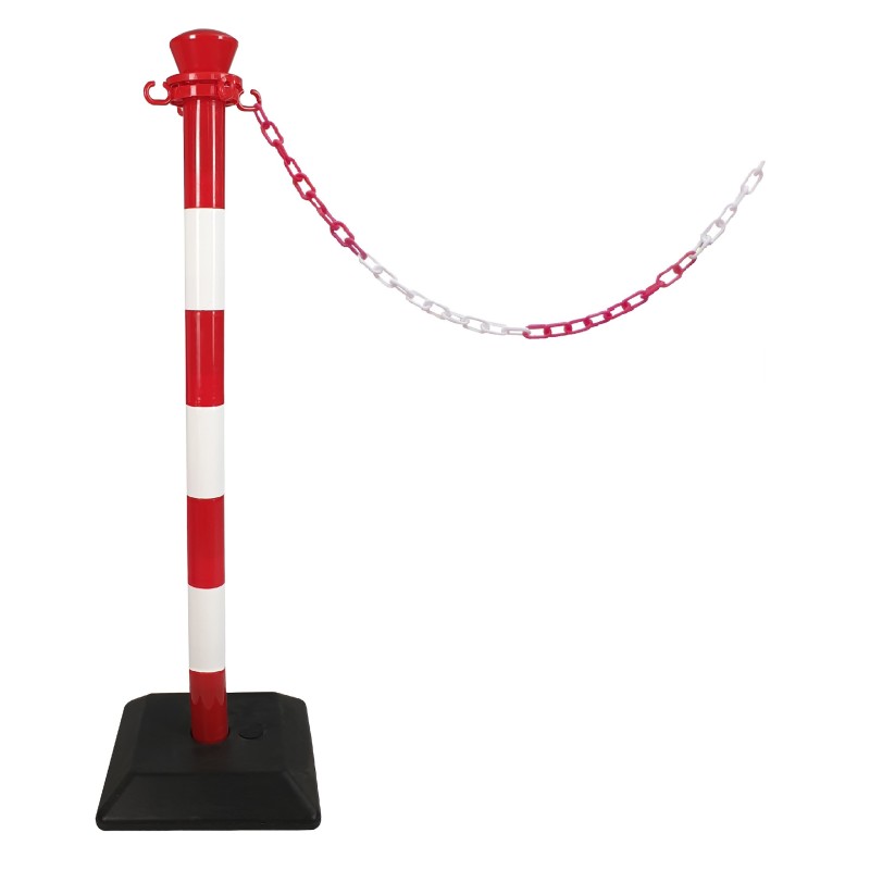 Kit 1 poteau abs monobloc avec 2 m de chaine - base lestée