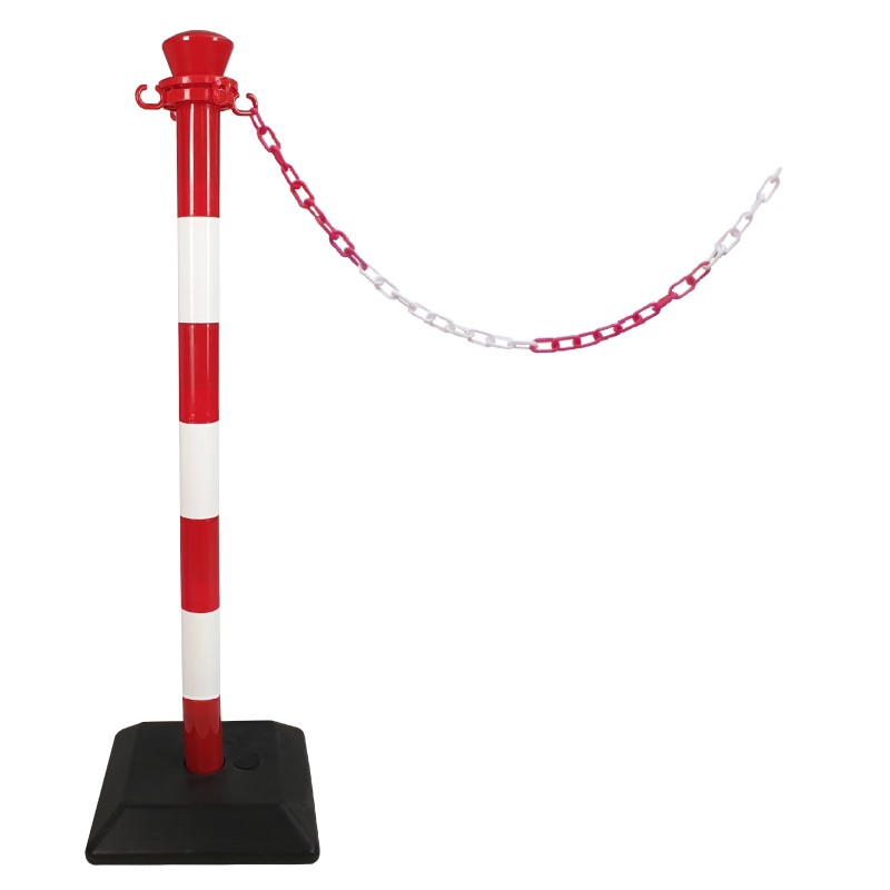 Kit 1 poteau abs avec 2m de chaine - base vide
