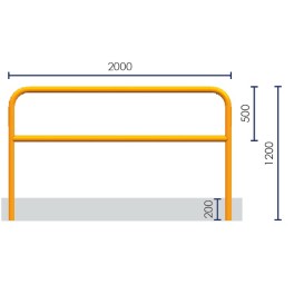 Steel safety barrier to embed ø 60