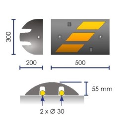High-visibility modular speed bump EASYFAST