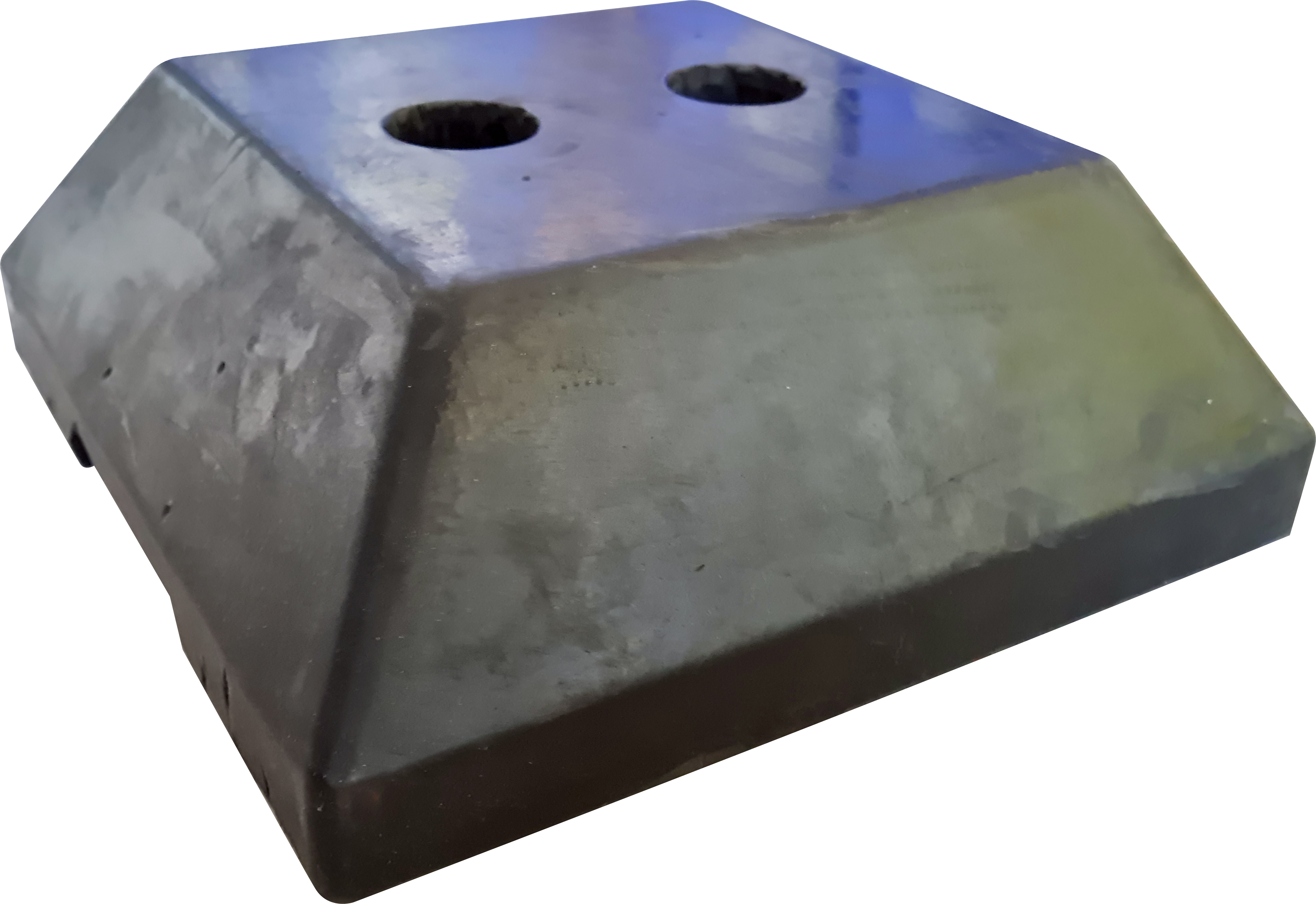 Base for polypropylene safety barrier