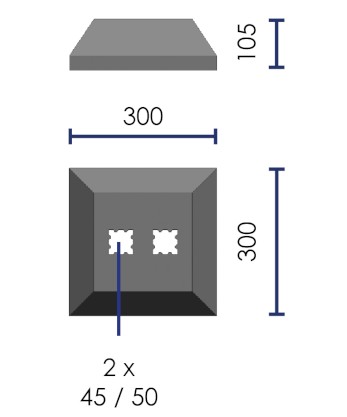Base for polypropylene safety barrier