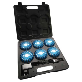 Set of 6 9-position LED flashing construction lamps