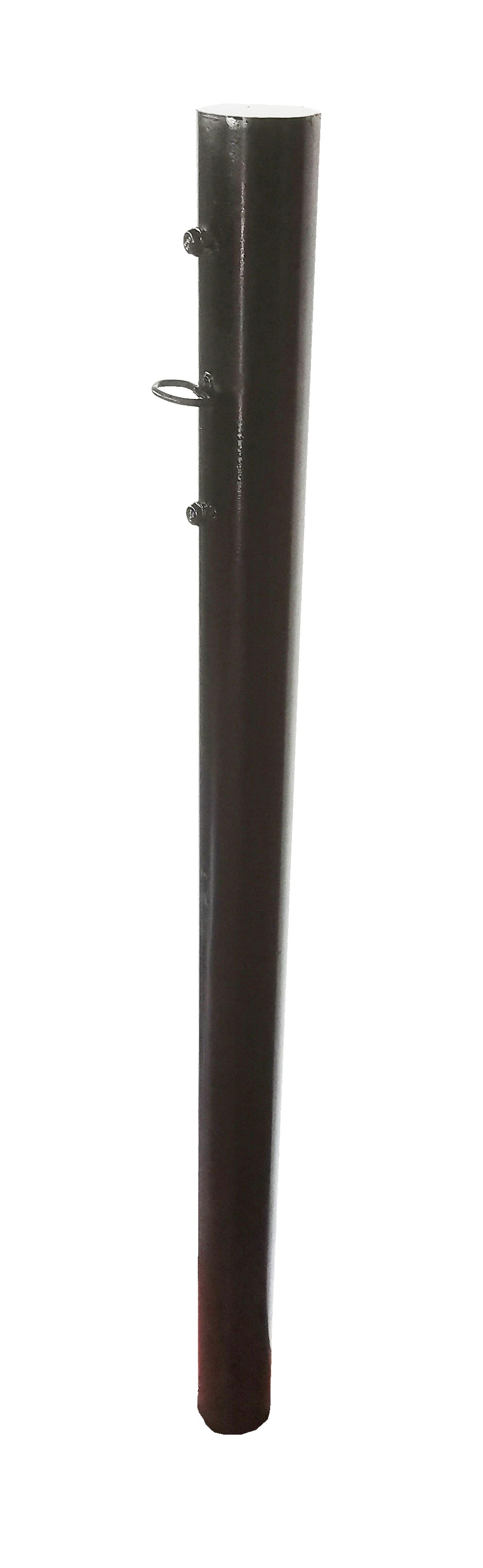 Support post for retractable barrier reel with signaling belt