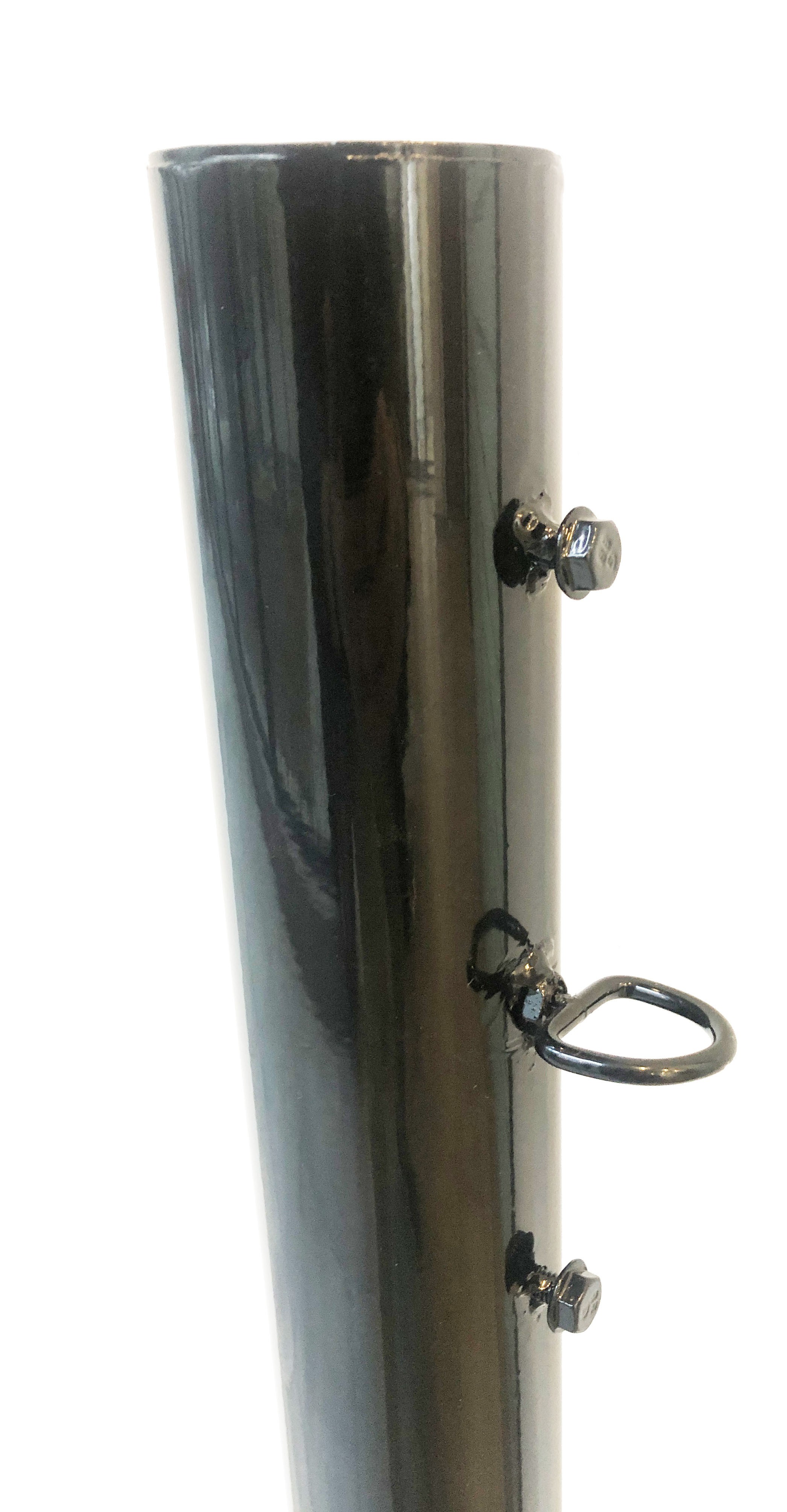 Support post for retractable barrier reel with signaling belt