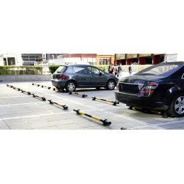 Butée de parking acier et fonte noir/jaune - Viso