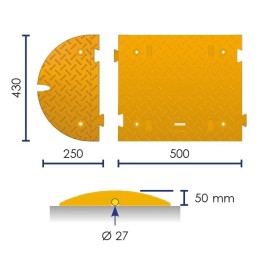 Adjustable speed bump end cap