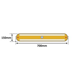 A road divider that can be crossed, ranging from 700mm to 1200mm