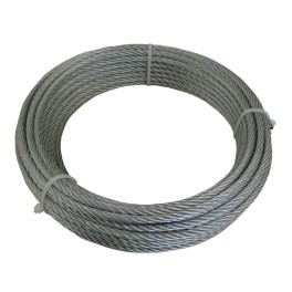 Galvanized steel aircraft cable with steel core