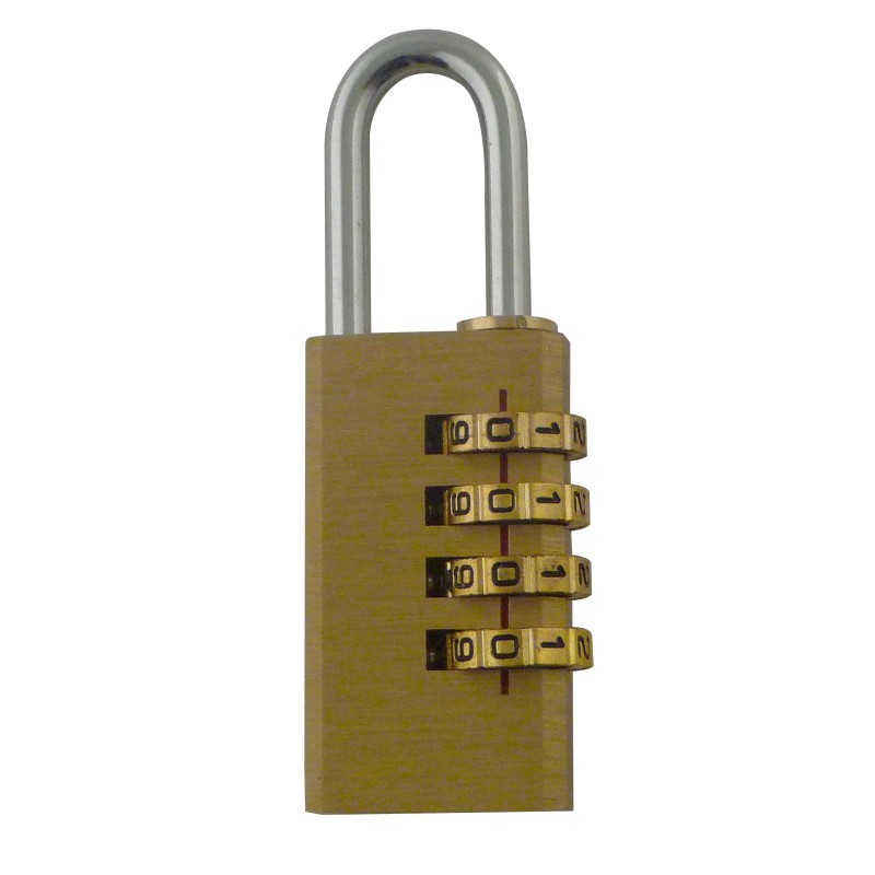 brass combination padlock with 4 digits - Viso