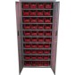 Storage cabinet with bins and doors