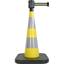 Traffic cone with weighted base and retractable strap - Viso